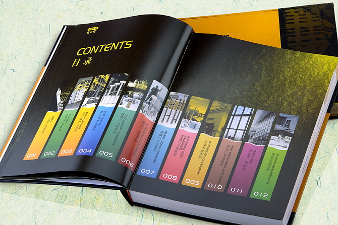 黑眼睛廣告印刷的精裝書《史丹利五金手冊》——內頁目錄頁1